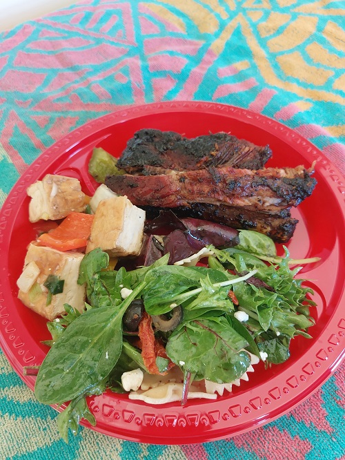 BBQ plate with tofu
