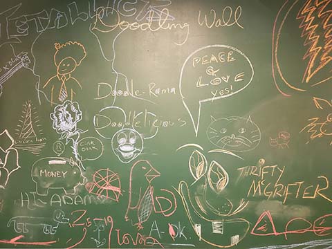 Doodling blackboard from Alice's Smokehouse