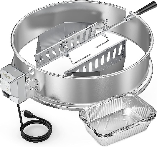Stainless Steel Rotisserie Ring Kit For Weber Kettle Grills