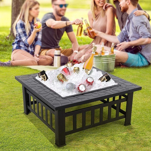 fire pit as beverage center