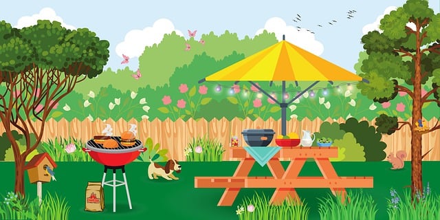 outdoor bbq drawing